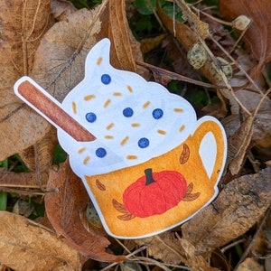 Sticker "Boisson d'Automne" - Parfait pour l'Automne Sticker Vinyle Automne - Boisson Chaude et Cosy - Décoration et Accessoire -