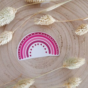 Sticker en vinyle Arc-en-ciel rose - Autocollant - Papeterie - Décoration Mignonne et Colorée - Autocollant Adorable en Vinyle