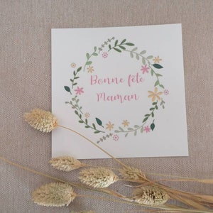Carte bonne fête maman couronne de fleurs