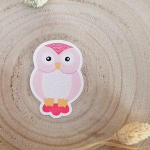 Sticker vinyle chouette rose mignonne | Sticker animaux adorables pour scrapbooking et décoration