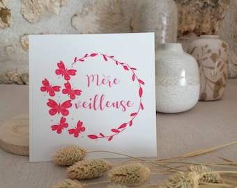 Carte mère veilleuse papillons fête des mères