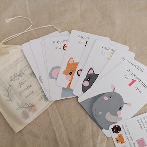 Cartes Étapes Mensuelles Bébé | Cartes Souvenir Naissance | Accessoires Photo Bébé | Suivi Étapes Bébé | Souvenir Première Année