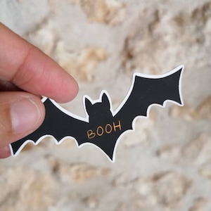 Sticker Chauve-Souris en Vinyle - Décoration Halloween - Autocollant Chauve-Souris en Vinyle Noir - Décoration Originale