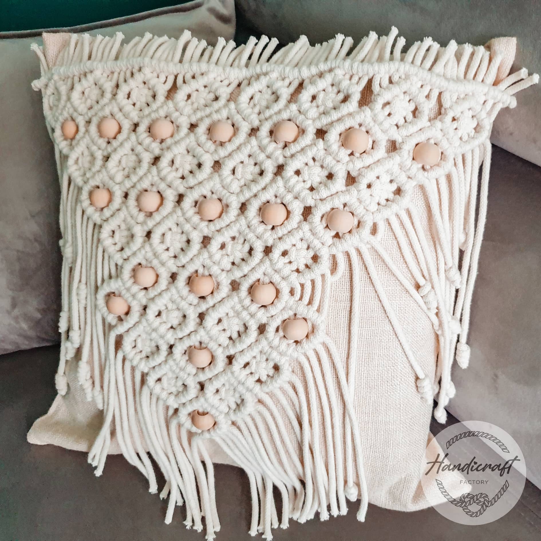 Macrame Cushion Cover. 100 Handmade Macrame. Etsy