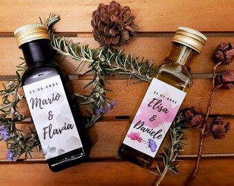 Wedding favor - personalized bottle of extra virgin olive oil 100 ml - euro 5.50 each