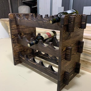 Wooden wine stand Large wooden wine shelf Rustic wine cabinet Wooden wine cabinet Wood bottle shelf Wine rack Wine holder Wine storage