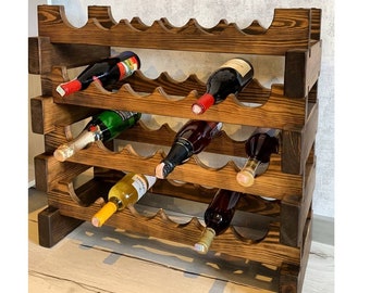 Large wooden wine cabinet Large wooden rustic Wine Stand Wood bottle shelf Wine rack Wine holder Wine storage