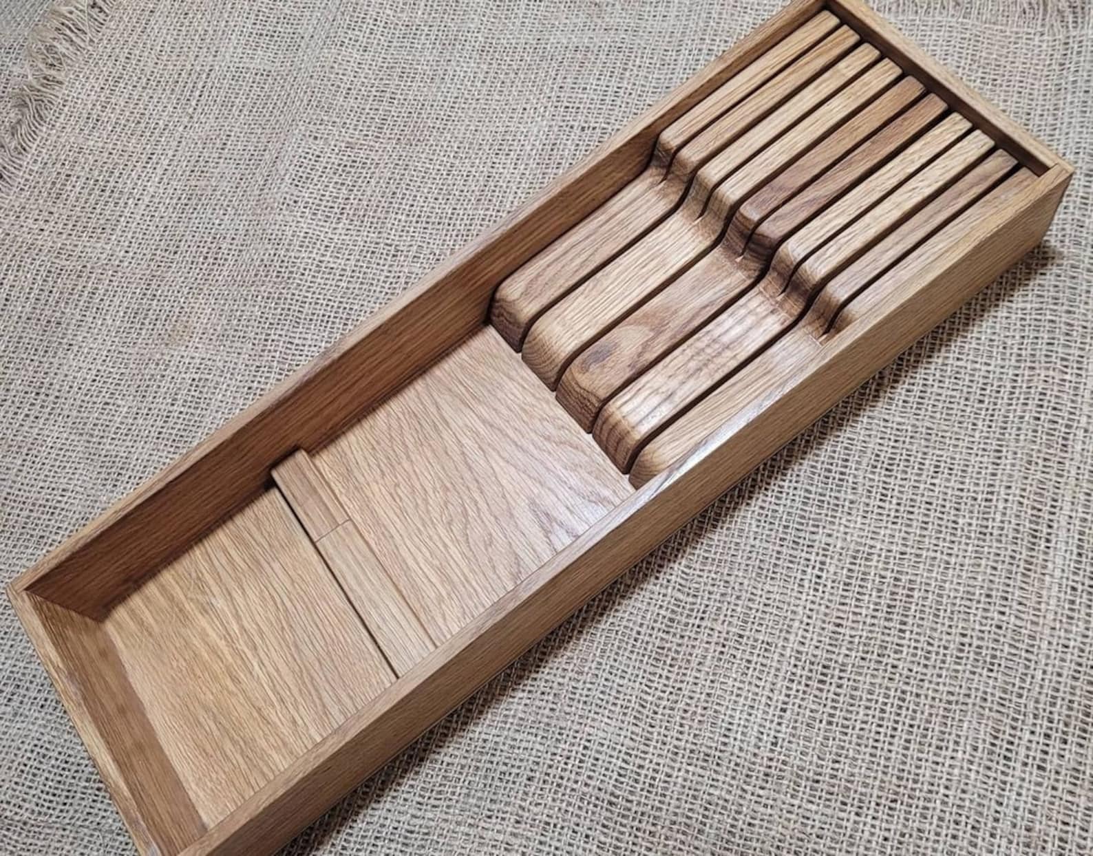 Wooden Knife Block Rustic Knife Stand Wood Knife Display Oak Etsy