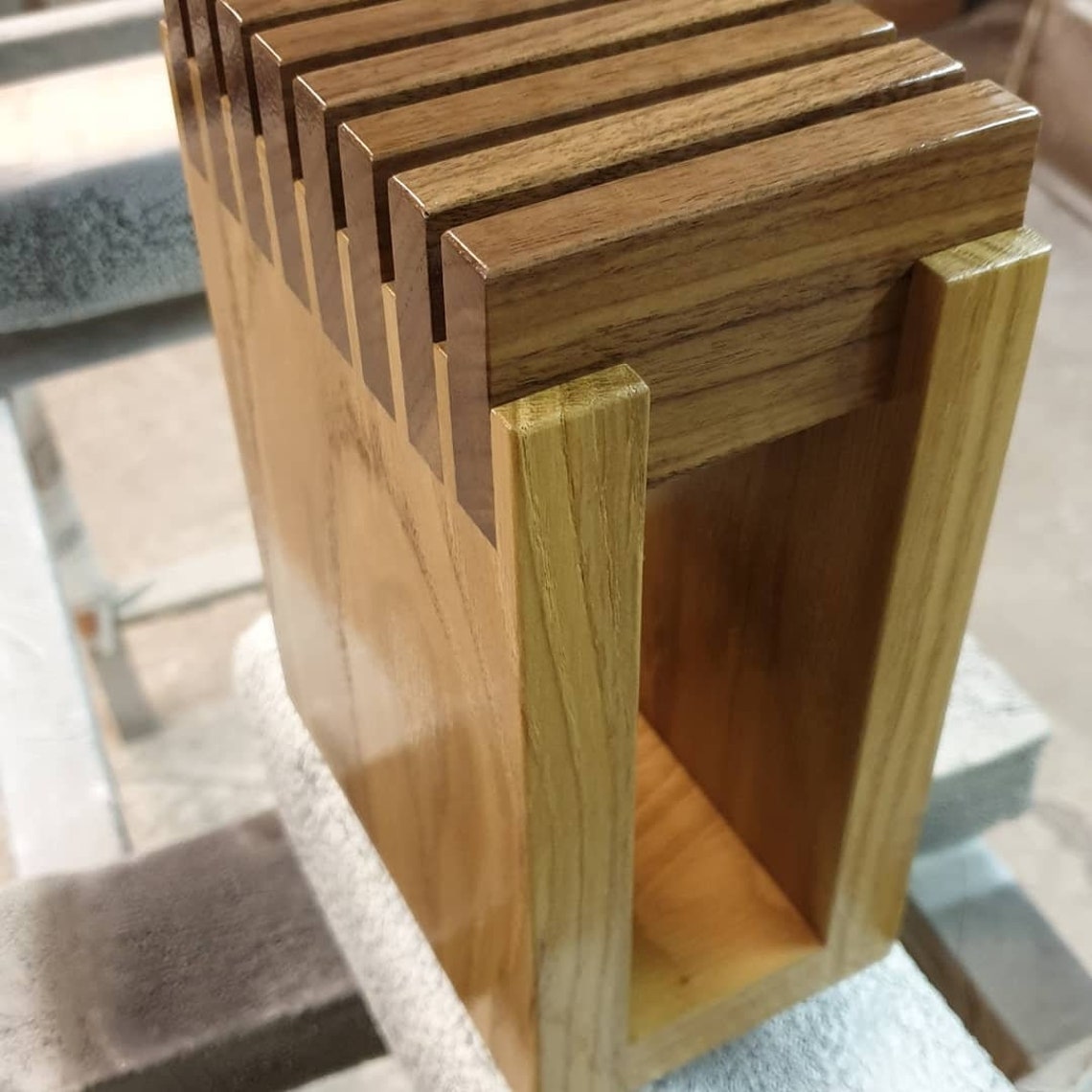 Wooden Knife Holder Wooden Knife Stand Wooden Knife Block Rustic Knife