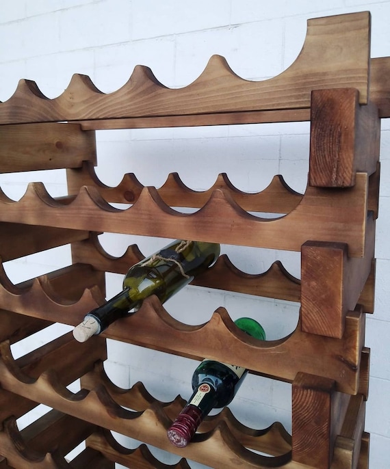Grande rustico in legno Vino Stand Armadio vino in legno Ripiano bottiglia  di legno Porta vino Porta vino Supporto per vino in legno Deposito vino -   Italia