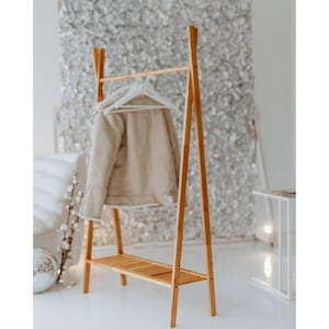 Valet clothing stand, Wooden clothes organizer, Wooden clothes rack, Dressboy, Valet stand, Standing coat rack, Bedroom clothes stand
