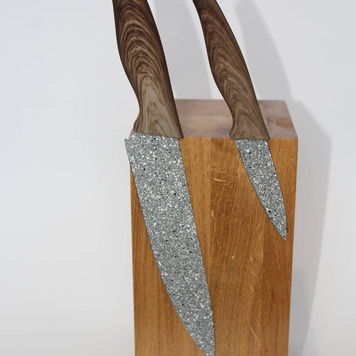 Wooden Knife Block Wooden Knife Stand Rustic Knife Etsy