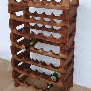 Large wooden rustic Wine Stand Wooden wine cabinet Wood bottle shelf Wine rack Wine holder Wooden wine stand Wine storage