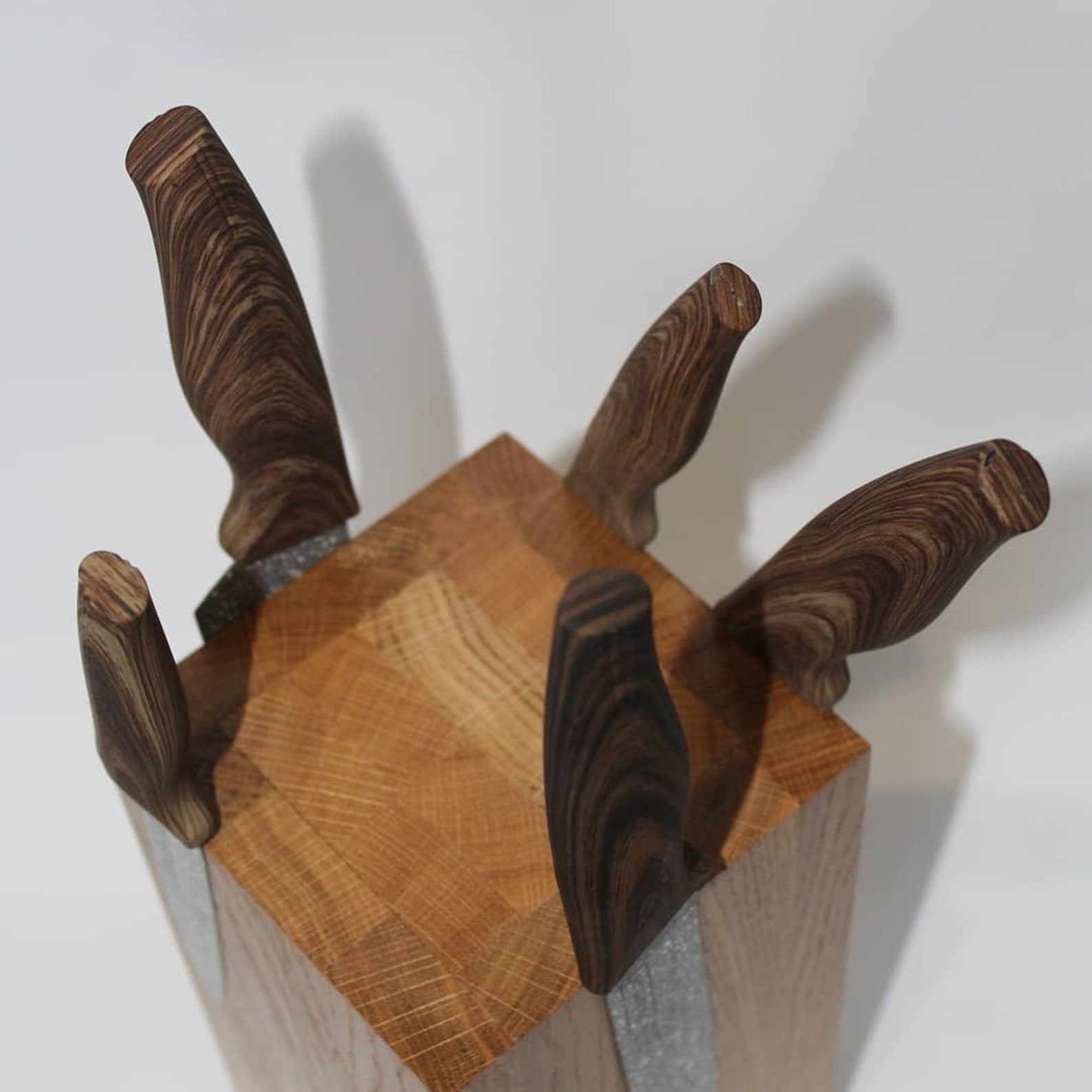 Wooden Knife Block Wooden Knife Stand Rustic Knife Block Wood