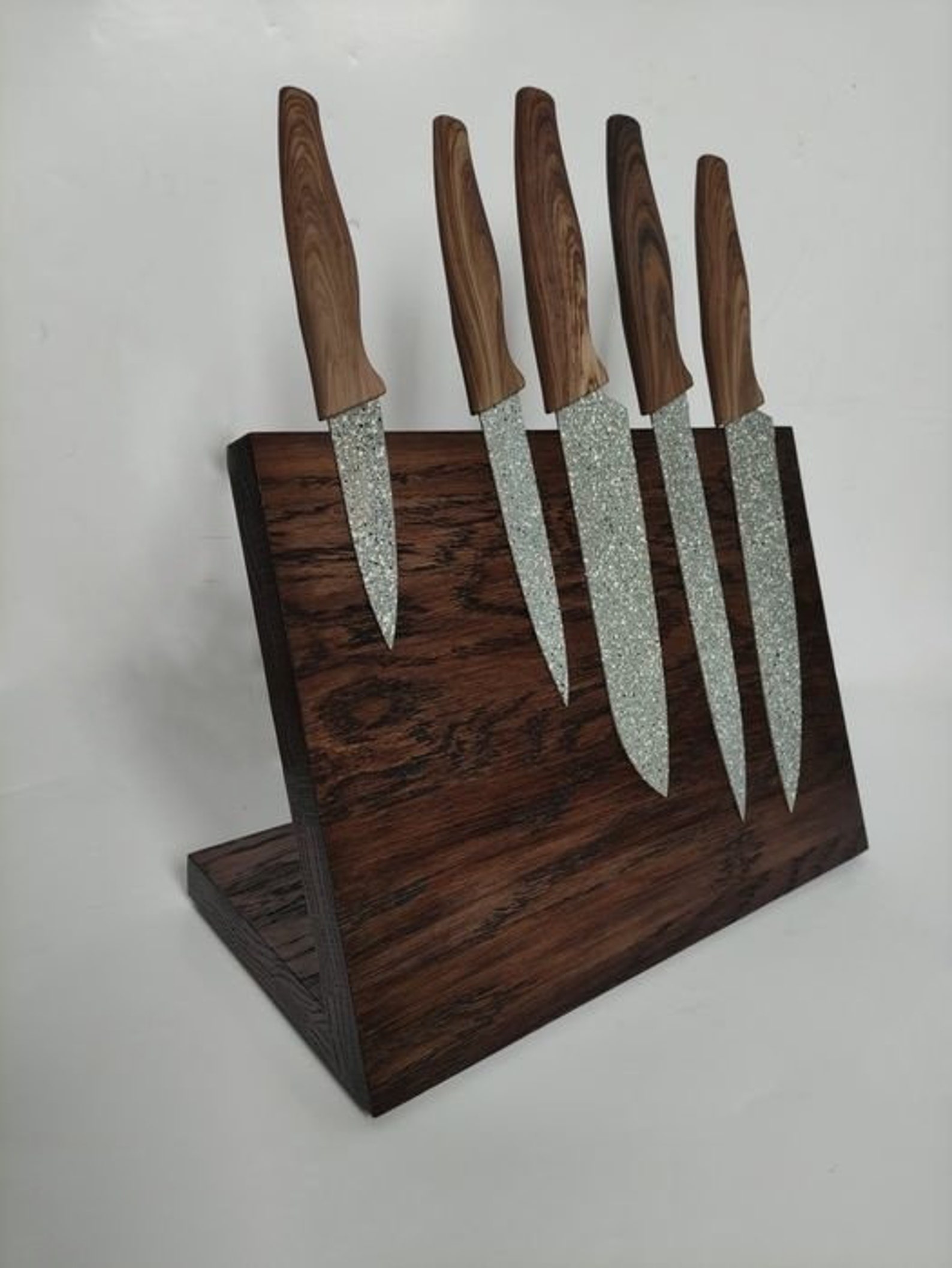 Oak Knife Stand Knife Stand Rustic Knife Block Wooden Etsy