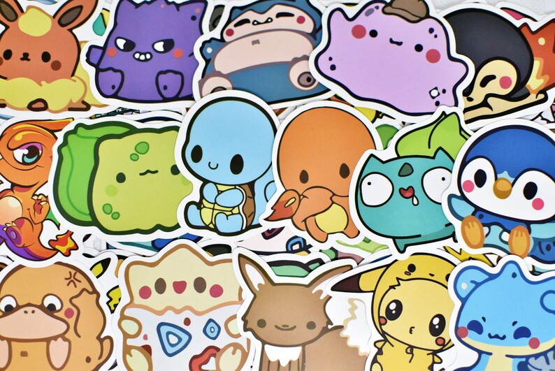 Pokemon Vinyl Waterproof Stickers.