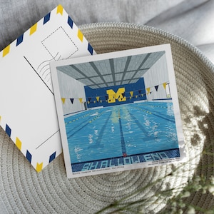 Universität von Michigan Postkarten Set - Sechs Originale künstlerische Designs - Perfekte Graduierung Kunstdruck Wand Wohnheim Dekor Ann Arbor Wolverines