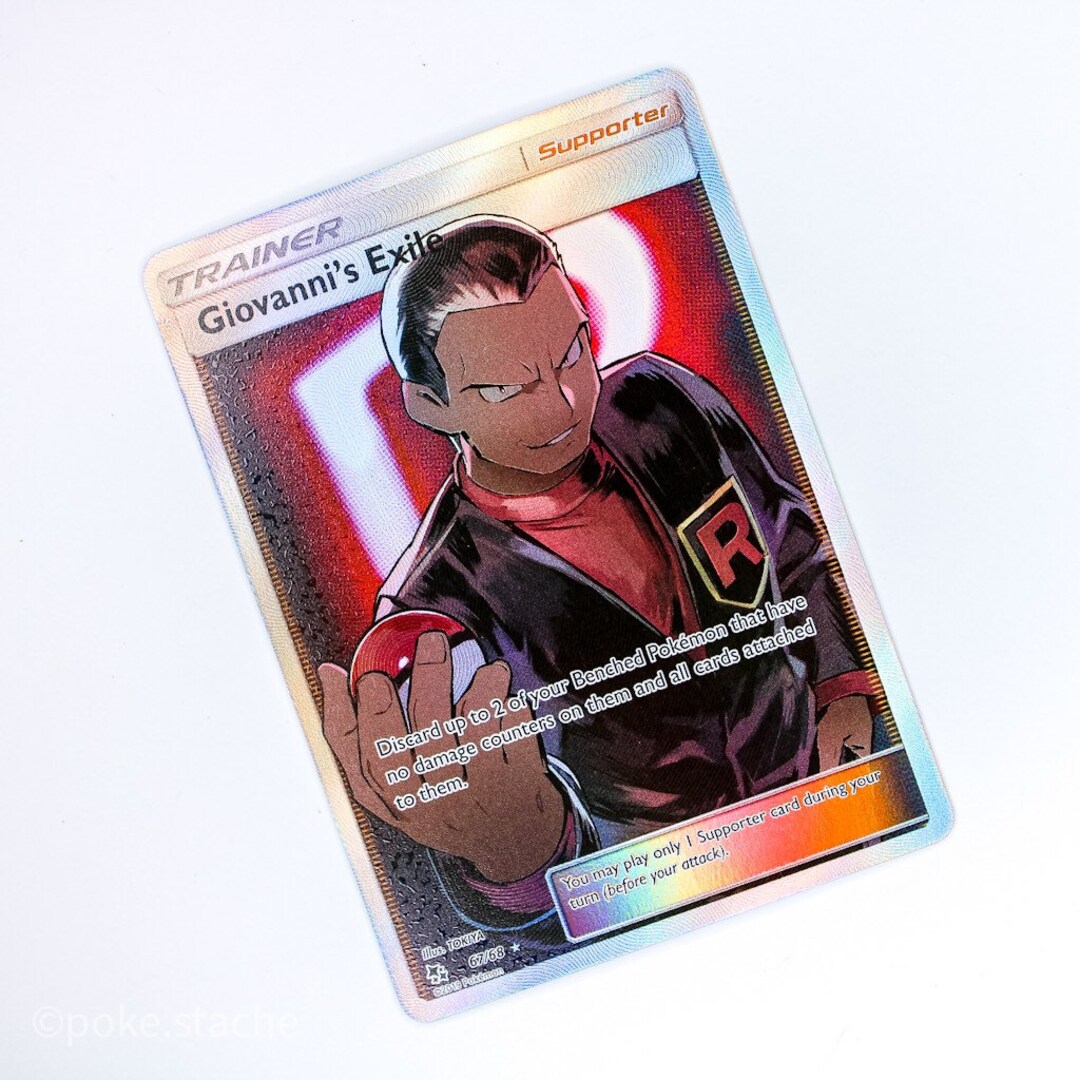 Pokémon Giovannis Exile Full Art Trainer Hidden Fates 67/68 Etsy