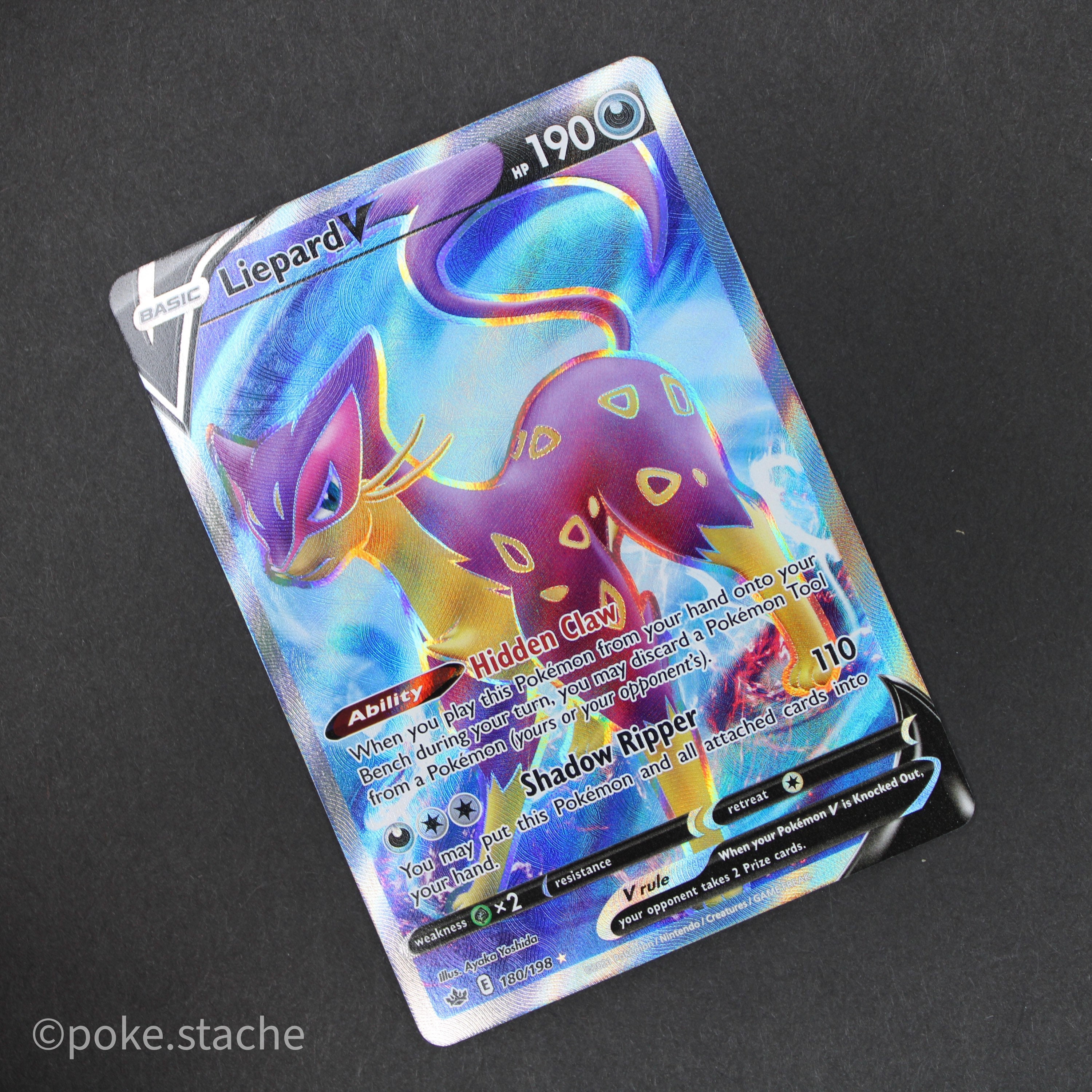 リーフィアV カイリューV ホロカードセット Liepard V Full Art Ultra Rare 180/198 Chilling Reign Pokemon Card