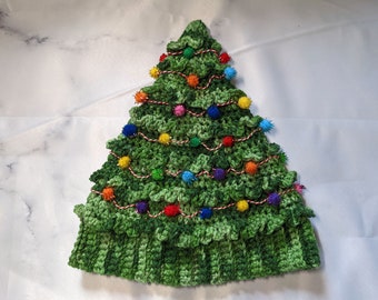 Christmas Tree Hat with Ornaments