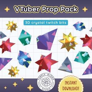 Crystal Twitch Bit VTuber Prop and Throwable Pack [for VNyan, Warudo, and T.I.T.S.]