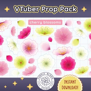 Paquete de accesorios y objetos arrojadizos de VTuber Cherry Blossom [para VNyan, Warudo y T.I.T.S.]