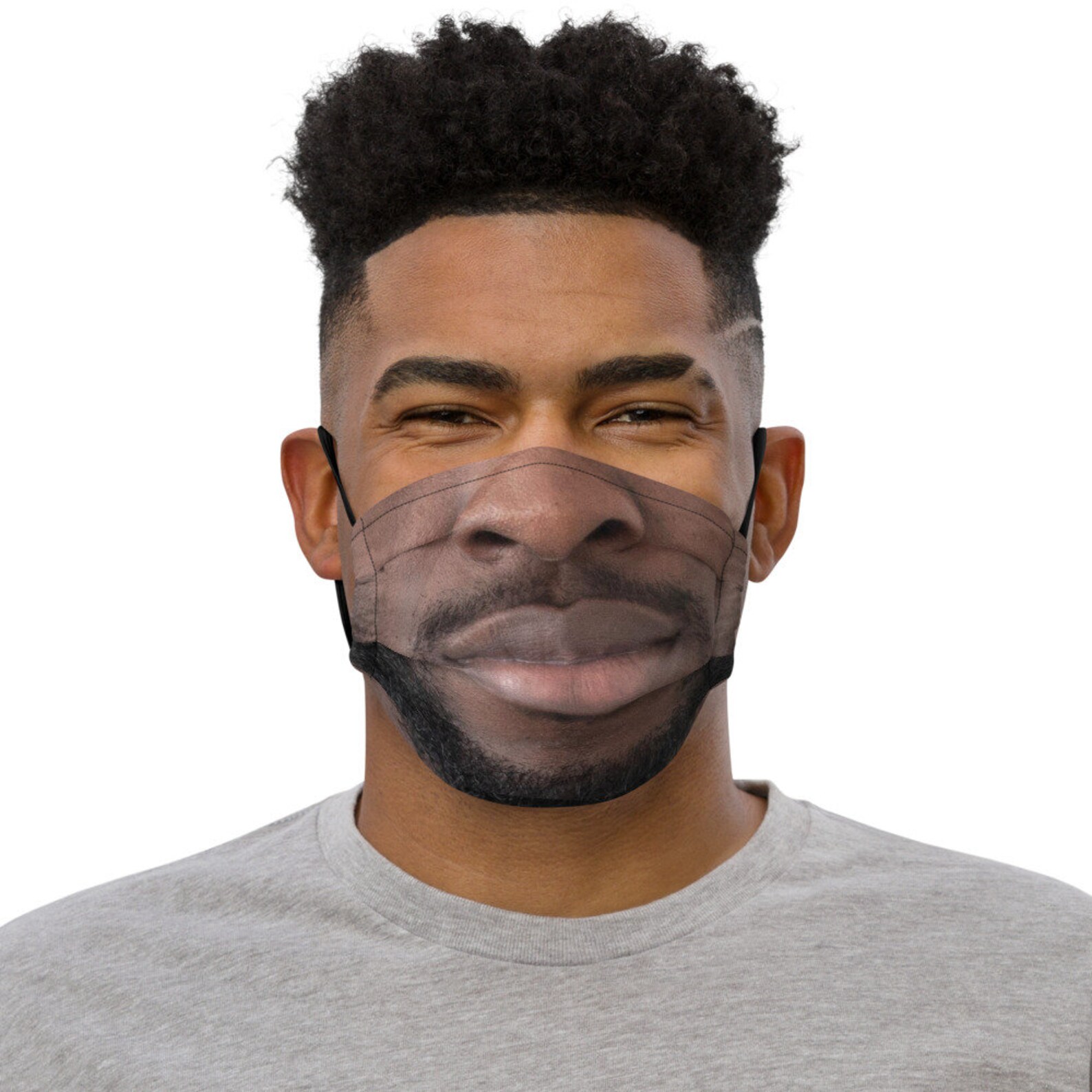 Funny Face Mask Funny Mask Smiling Black Man Mask 3D Mask Etsy