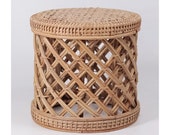 Wood Stool Or Rattan Decor Boho Chair Handwoven Floral Stand Rattan Furniture Chair Set Small Coffee Table Miniature Chair For Floor Chair