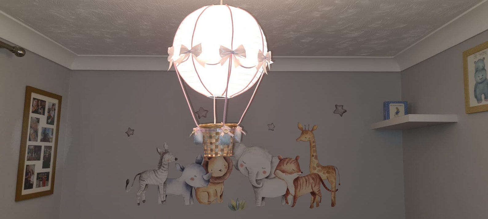 Baby hot air balloon nursery lightshade / lampshade / hanging Etsy