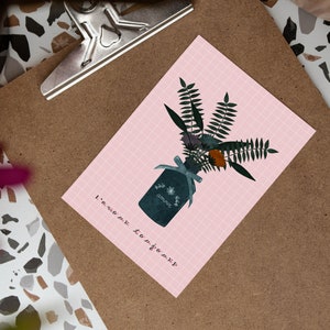 Postkarte A6 - Love always - Muttertag, Print Art, Blumen, Blumenstrauß, Liebespaar, Pärchen, rosa