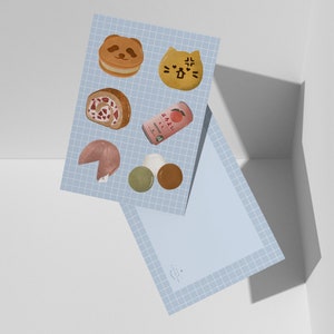 Carte postale kawaii A6 – Illustration mignonne "Sweet and Cute" | Papeterie pastel, dessin adorable, déco murale