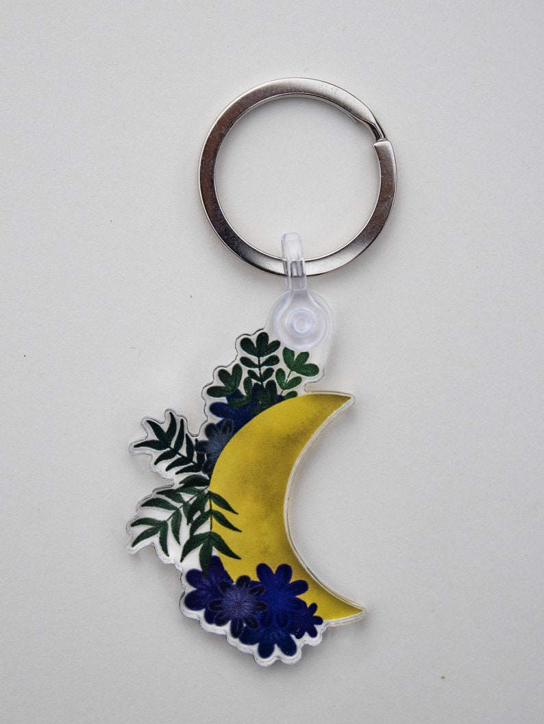 Acrylic keyring accessory Flower moon moon acrylic charm flowers