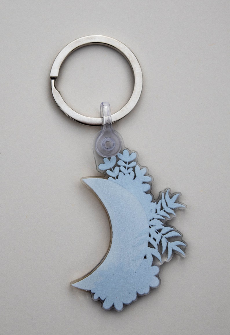 Acrylic keyring accessory Flower moon moon acrylic charm flowers