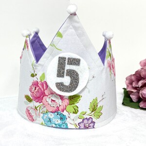 Crown of flowers,Birthday Crown,first birthday, girl crown,queens crown,baby crown,toddler crown,crown,purple crown,reversible crown,kids.