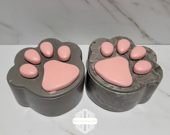 Jesmonite Eco-Resin Pawprint Dish with Lid