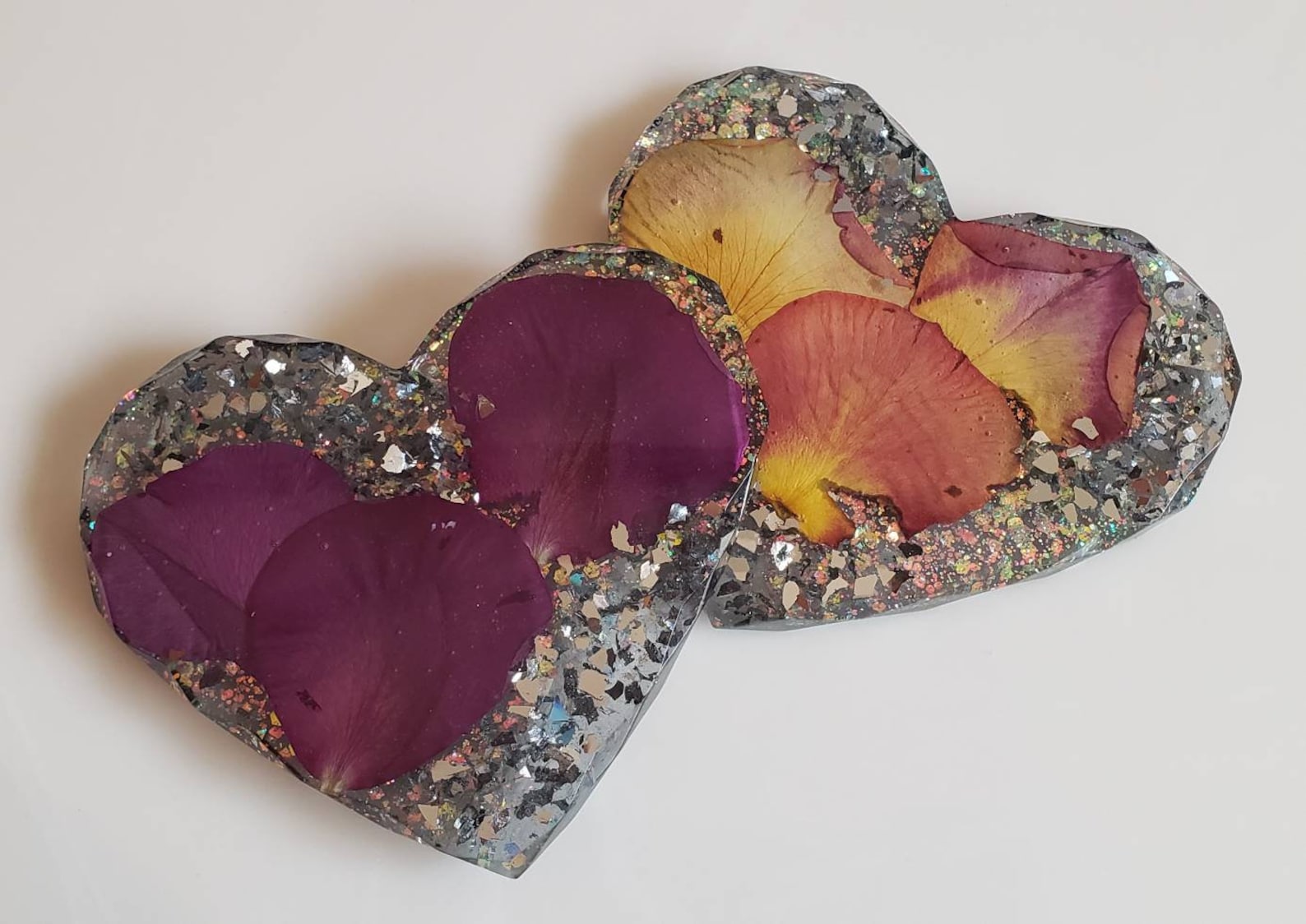 Heart Shaped Coasters set of 2 Etsy