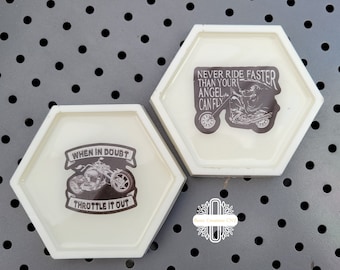Round, Square or Hexagon Coasters with Raised Edge