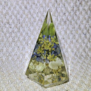 Preserved Flower Ring Holder Lg Blue/White