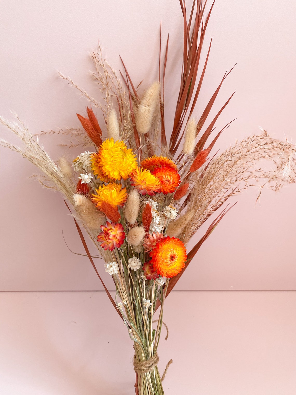 Rust/Burnt Orange Dried Flower Arrangement Dried Flowers Etsy