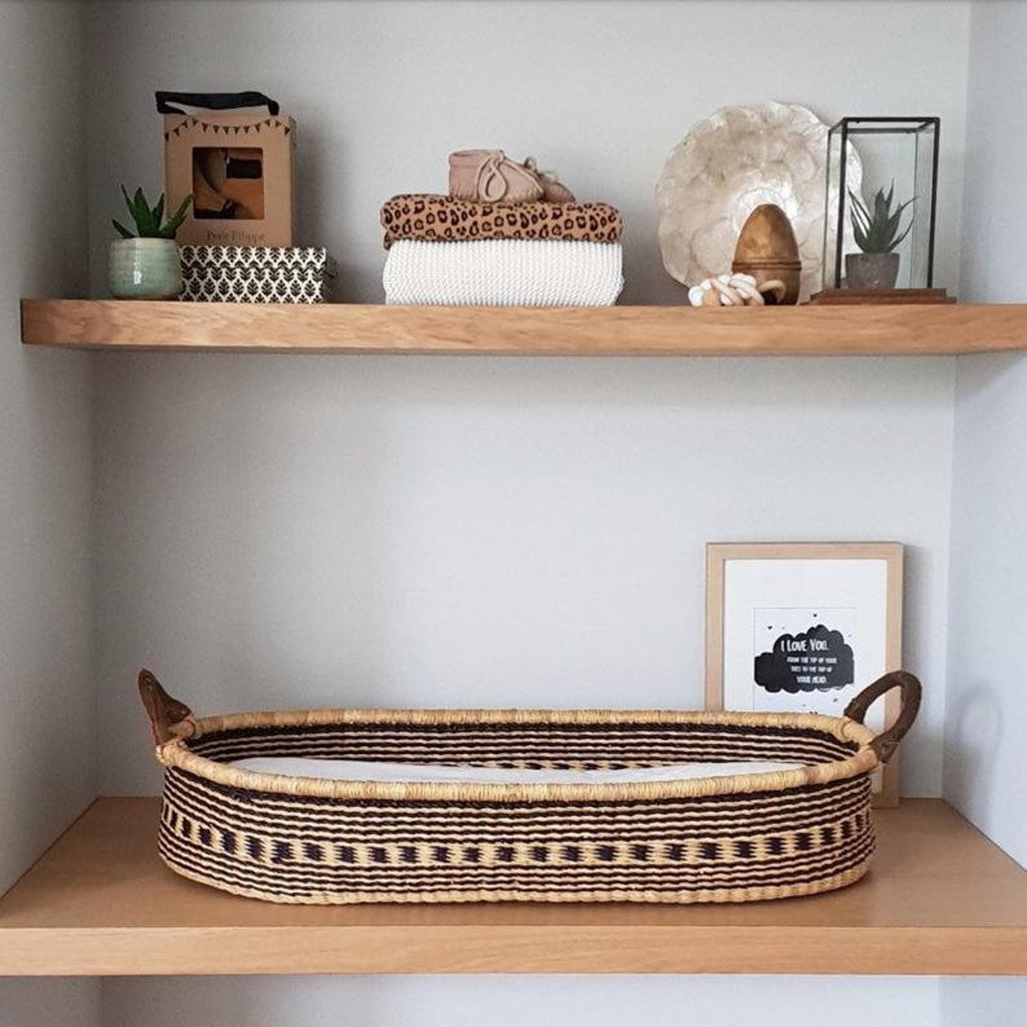 Baby changing basket wicker changing basket diaper changing Etsy