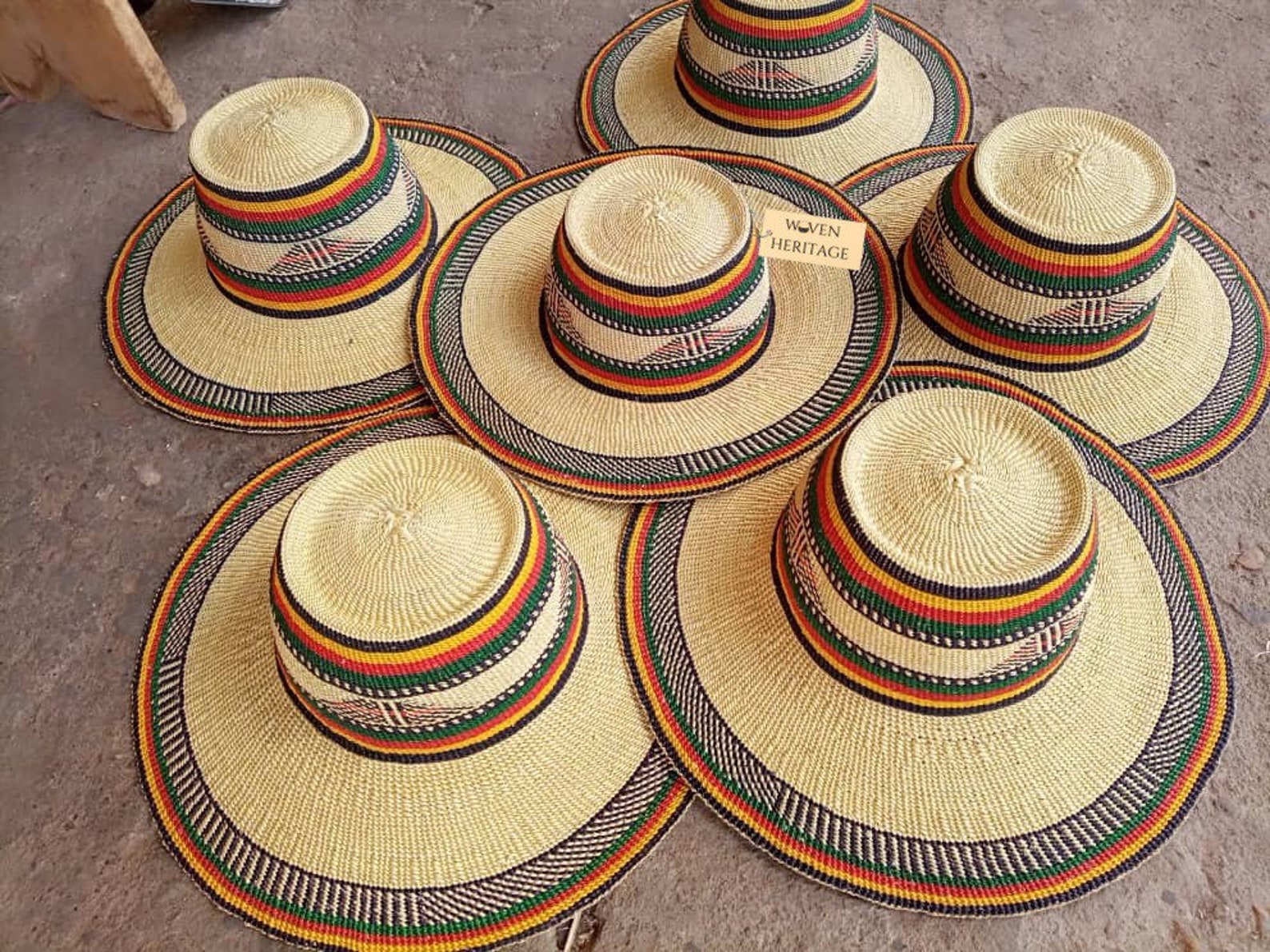 African woven straw hat natural sun hat woven summer hat | Etsy