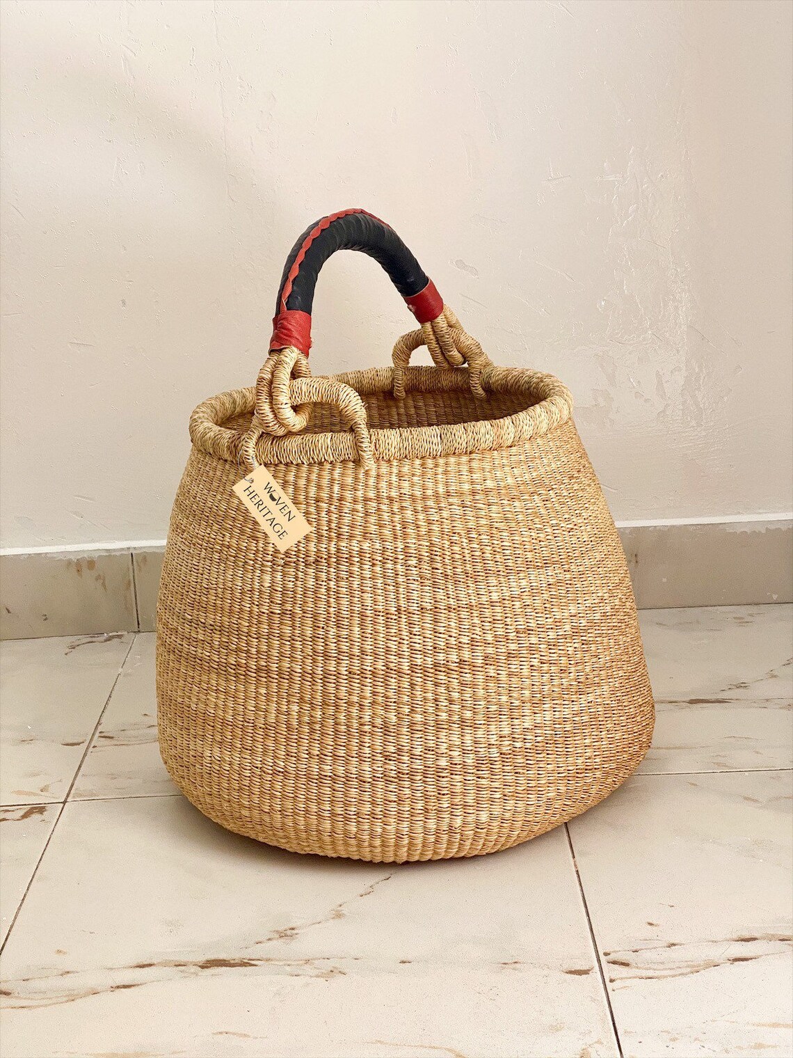 Large Bolga Pot Basket African Woven Basket Bolga Natural Etsy