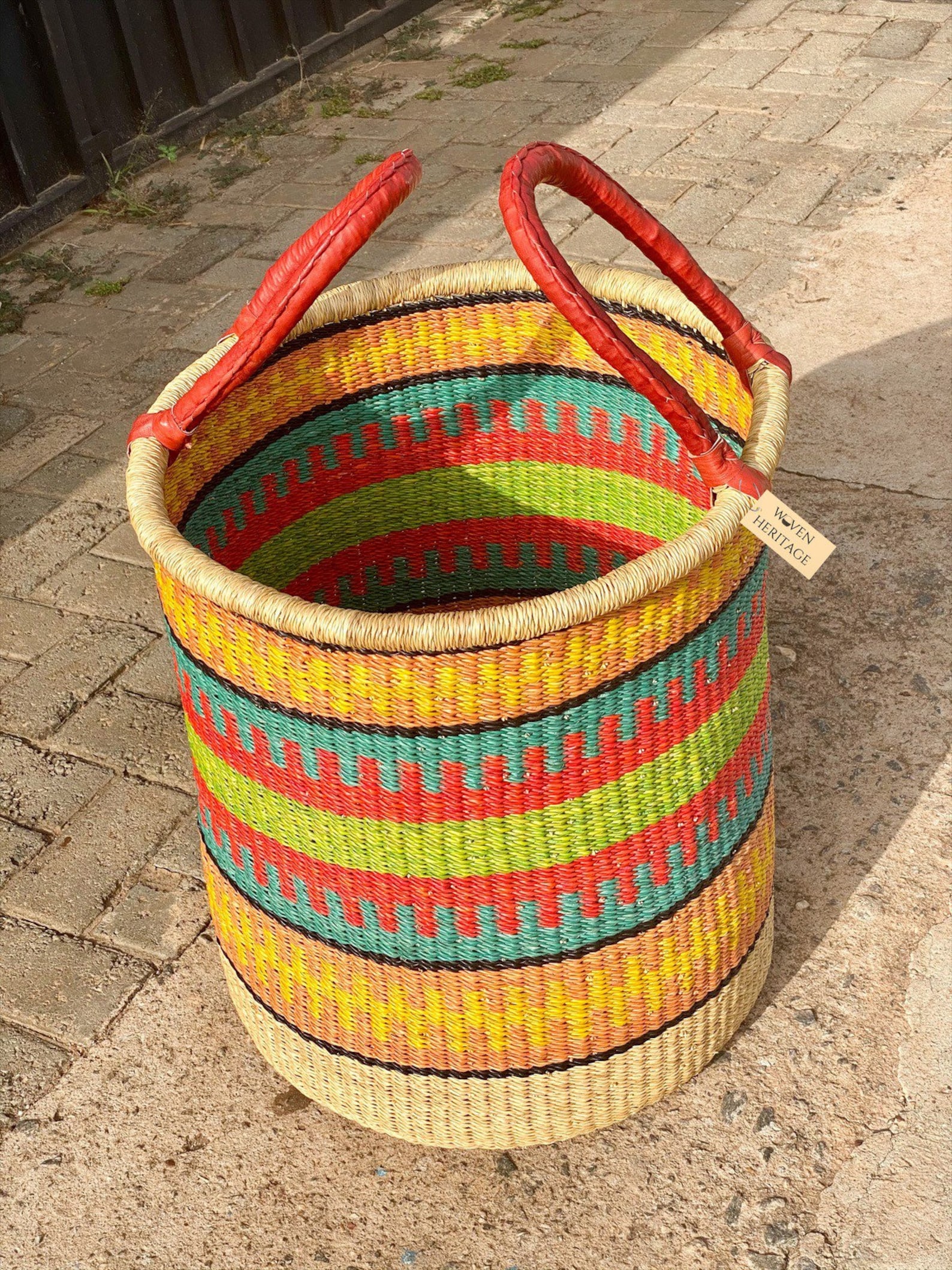 Large Woven Laundry Basket African Woven Basket Storage Etsy