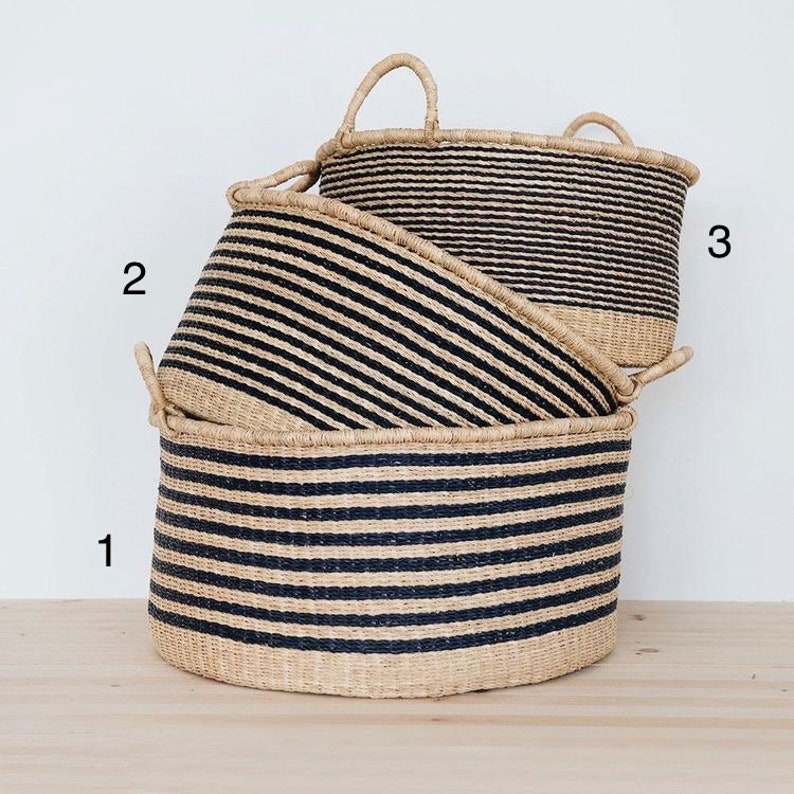 Large woven laundry basket african woven basket storage Etsy