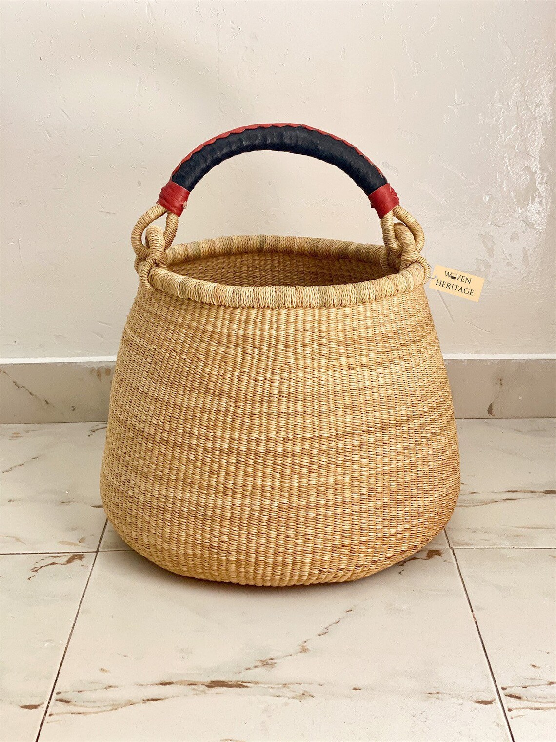 Large Bolga Pot Basket African Woven Basket Bolga Natural Etsy