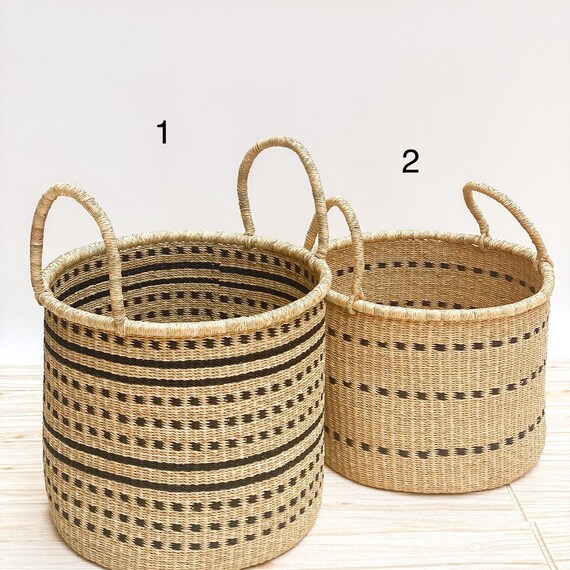 Large woven laundry basket african woven basket storage Etsy