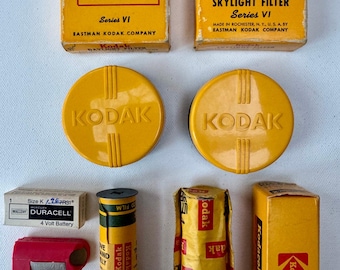 Vintage Kodak Film Lot CX 620 Box 1975 Filters Rolls Ephemera Display