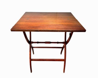 English Regency Style Folding Coaching Table in Mahogany Wood