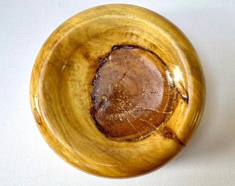 Hand-Turned Mid Century Solid Wood Ashtray with Felt Base