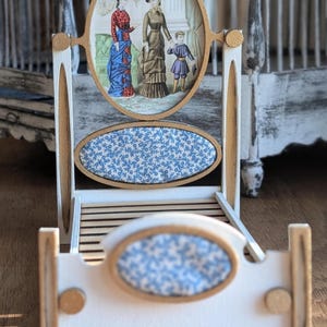 Handmade Dollhouse 1:12 scale Victorian bed, wood. Easy to disassemble and assemble for storage or transport.